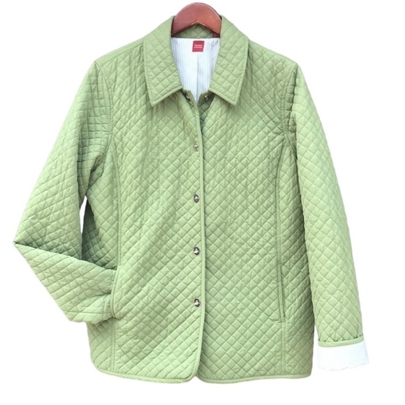Valerie Stevens Jackets & Blazers - Valerie Stevens Green Quilted Diamond Shape‎ Jacket